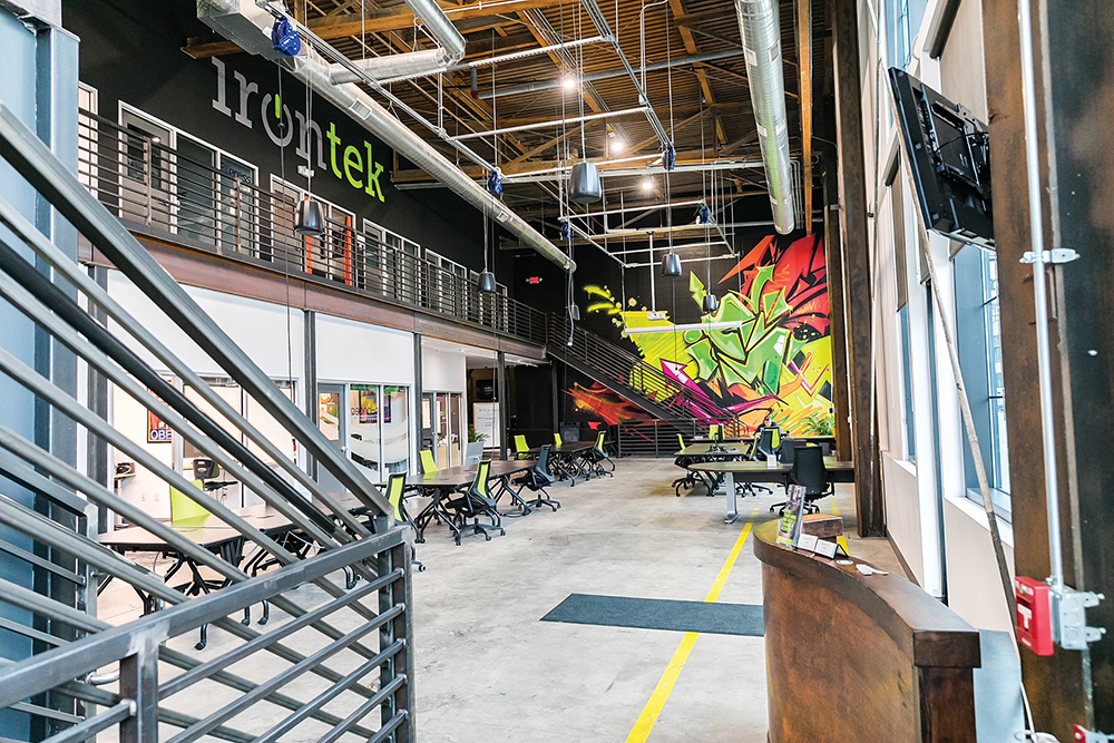 Interior photos of Irontek in Beloit. Industrial co-working space, which is located in the Greater Madison Region.
