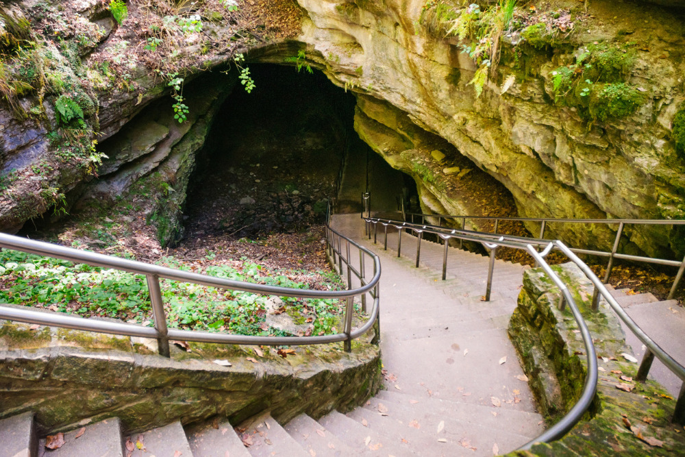 Entrance to Mammoth Cave, which is a UNESCO World Heritage Site in Kentucky.