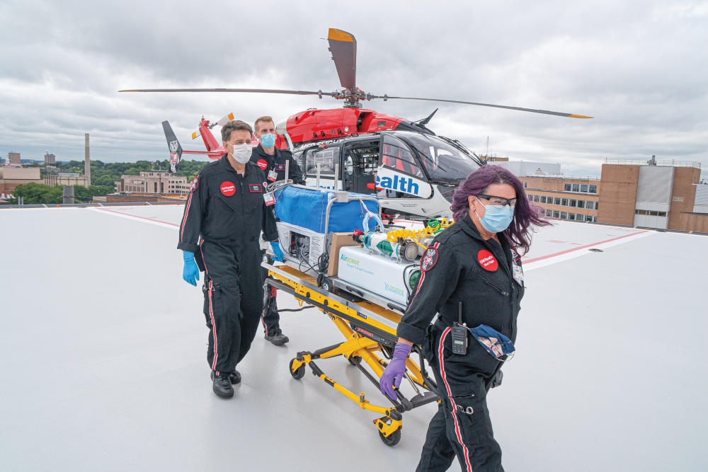 Photo of a Med Flight at UW Health, which is located in the Greater Madison Region.