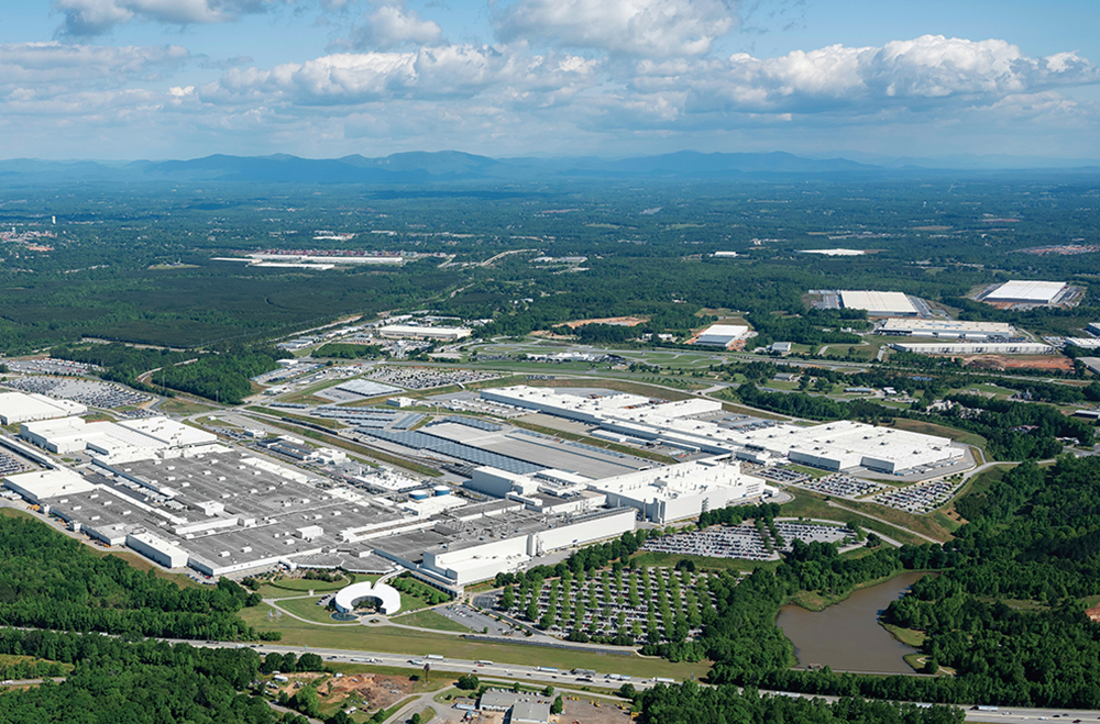 Aerial shot of the BMW plant in South Carolina.