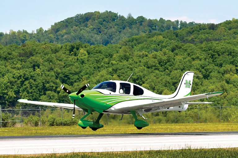 Marshall plane lands in the Advantage Valley Region of West Virginia during open house event for the flight school May 15, 2021.