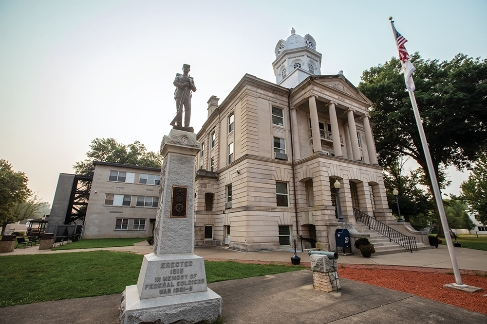 The Jackson County Courthouse stands in the middle of downtown Ripley, West Virginia. Ripley is located in the Advantage Valley region of West Virginia.