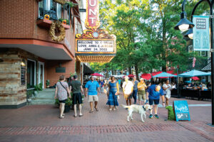 The downtown mall in Charlottesville, part of the Central Virginia region, is a pet friendly, car-free shopping and dining area that has lots to offer including live music every Friday evening.