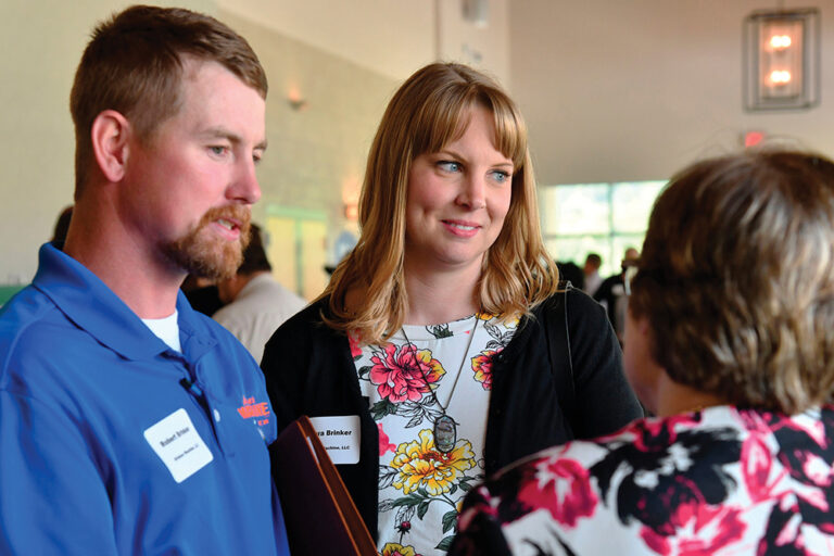 People gathered at a networking event in the Advantage Valley region of West Virginia.