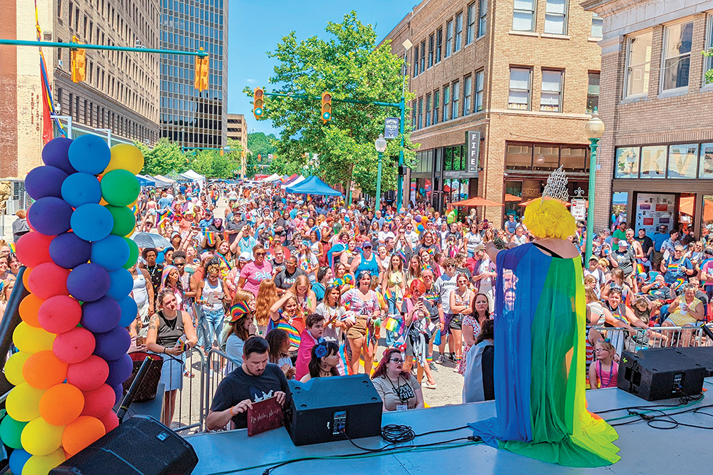 Crowd at the 2022 Pride Festival in the city of Charleston, West Virginia.