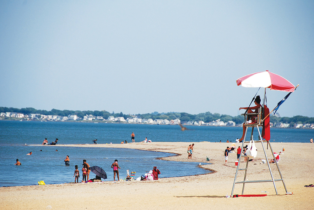 Lifeguard on duty at Wollaston Beach in Quincy, MA.