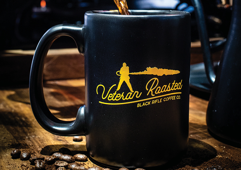Black Rifle Coffee Company mug. Black Rifle Coffee Company is a military owned business in the greater Nashville, Tennessee, region.