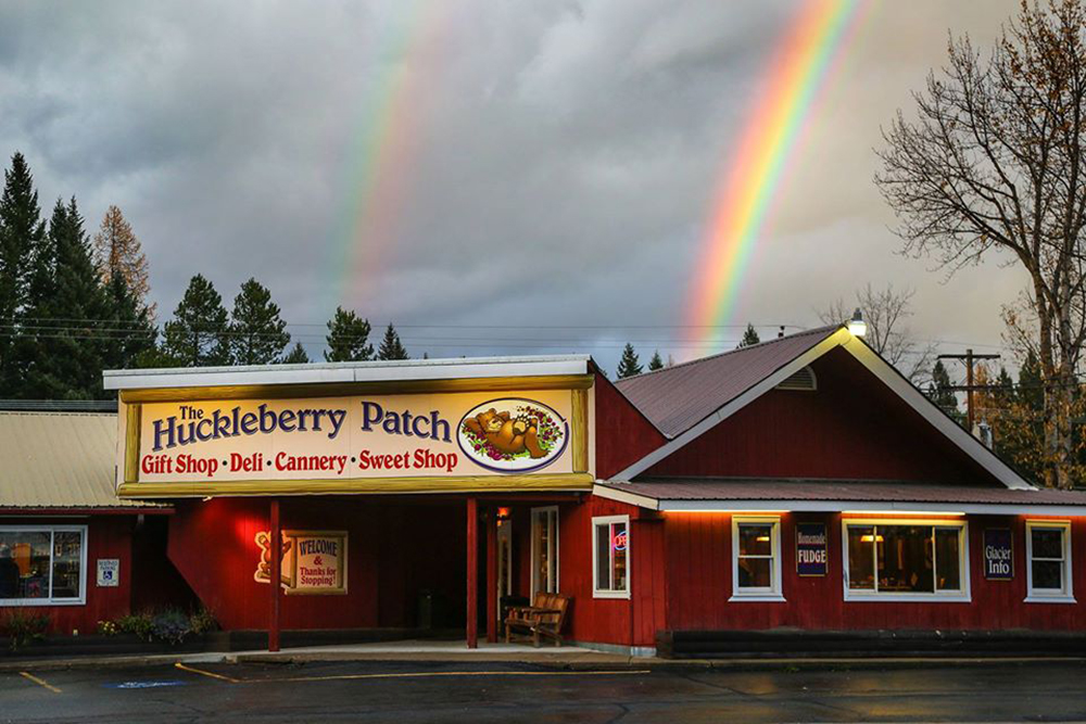 The Huckleberry Patch serves up huckelberry pancakes and They come dressed with huckleberry topping made in their on-site cannery, additional huckleberry syrup optional.