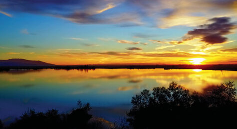 Sunset over Lake Walcott in Southern Idaho.