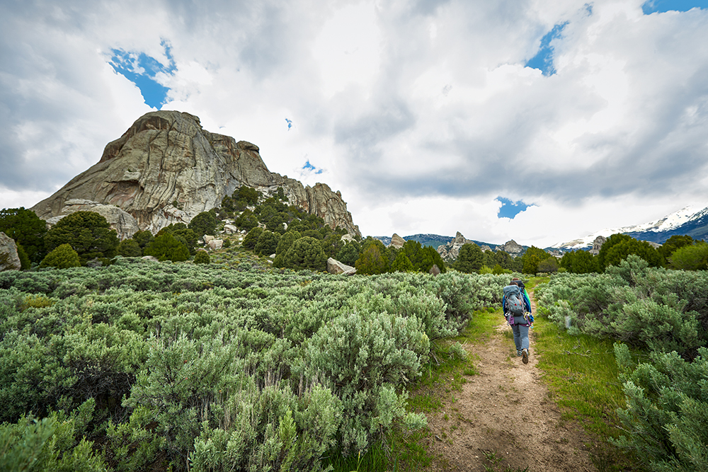 Man Hiking in Castle Rocks State Park near Almo, which is in the Southern Idaho region.