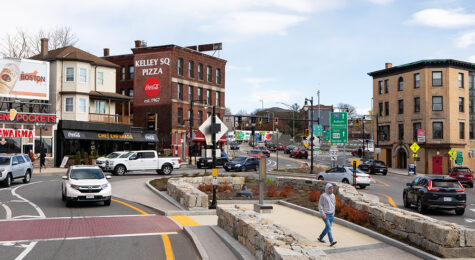The redesigned Kelley Square in Worcester, MA.