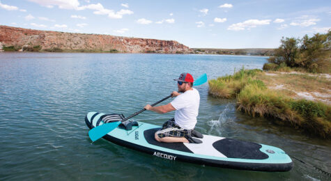 Paddleboarding at Bottomless Lakes State Park near Roswell, NM