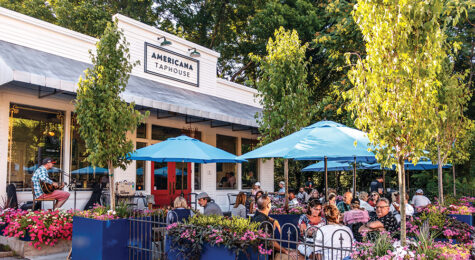 People sit on the patio at Americana Tap House in Franklin. Franklin is located in Williamson County, TN.