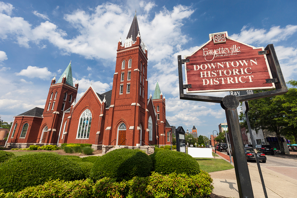 The Hay Street United Methodist Church in Fayetteville, NC, was built in 1908.
