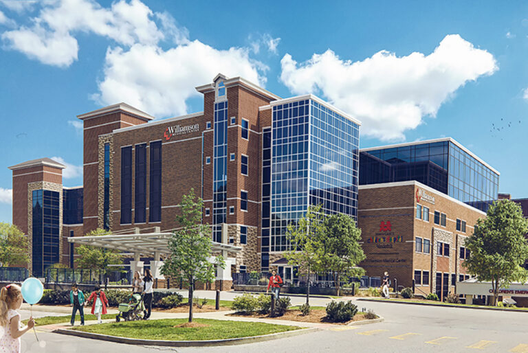 Exterior of Williamson Medical Center's Monroe Carrell Jr. Children's Hospital, which is located in Williamson County, TN.