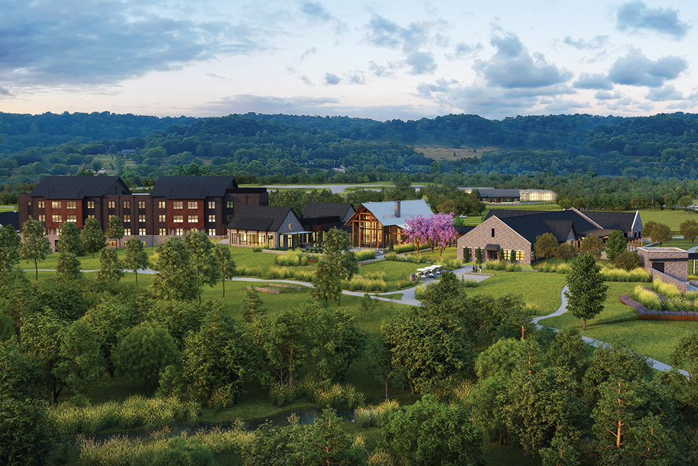 Rendering of the rear of Southall Inn, which is located in Williamson County, TN.