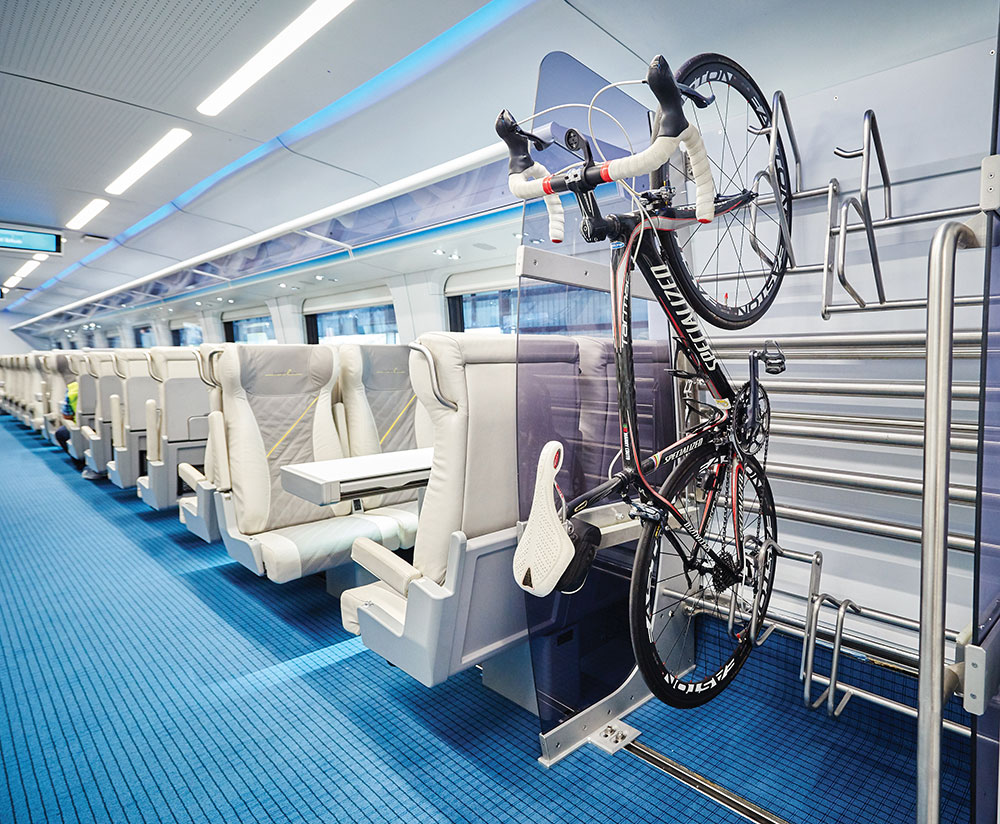 Bike racks will be available on the Brightline trains.