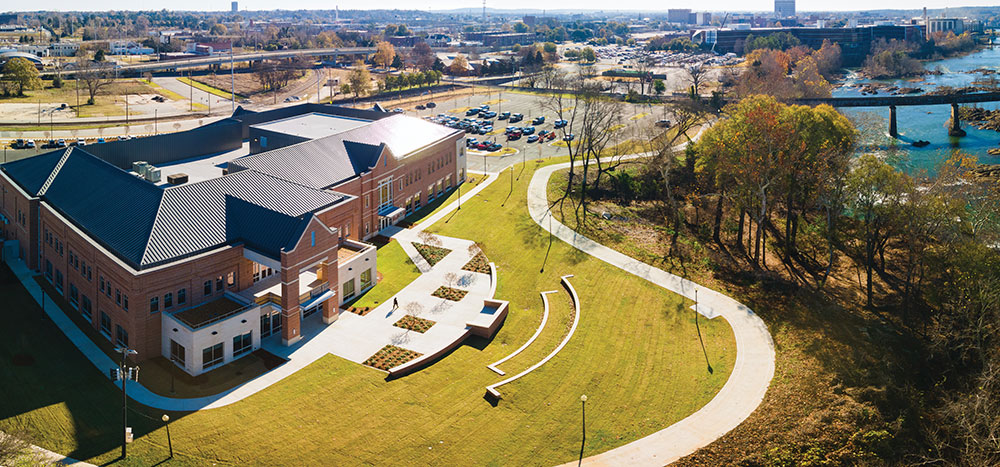 Mercer University’s new School of Medicine campus in Columbus is situated along the Chattahoochee RiverWalk.