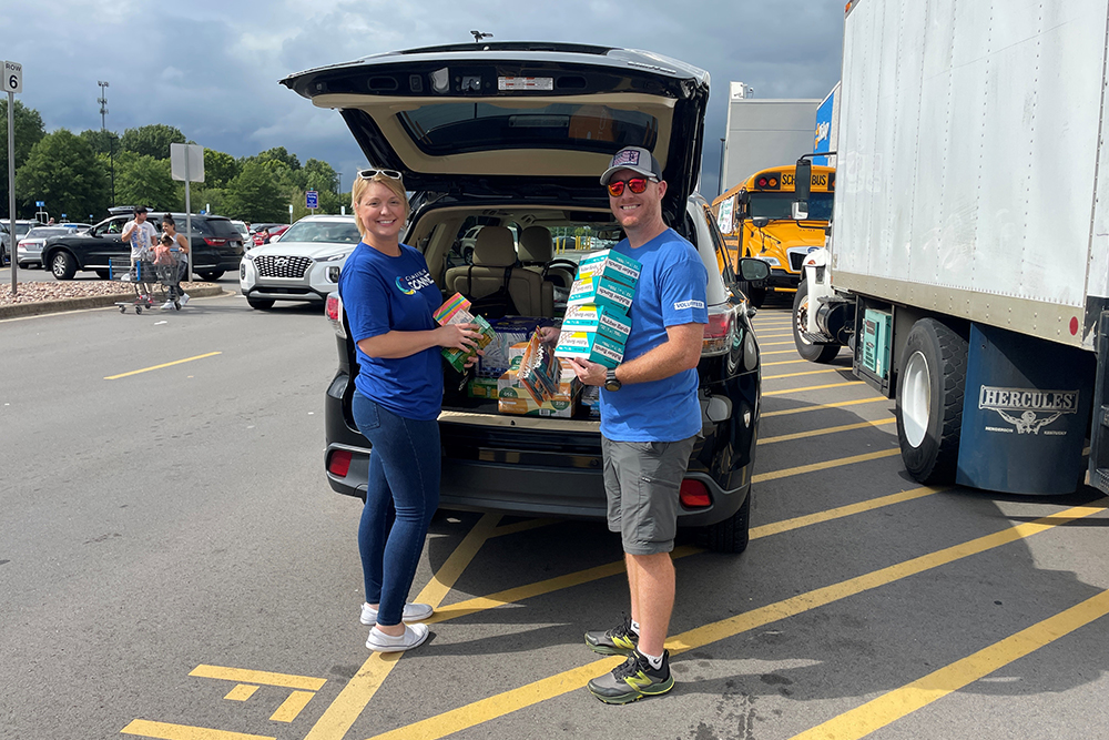 Cumberland Connect employees at a stuff the bus event in Roberston County.