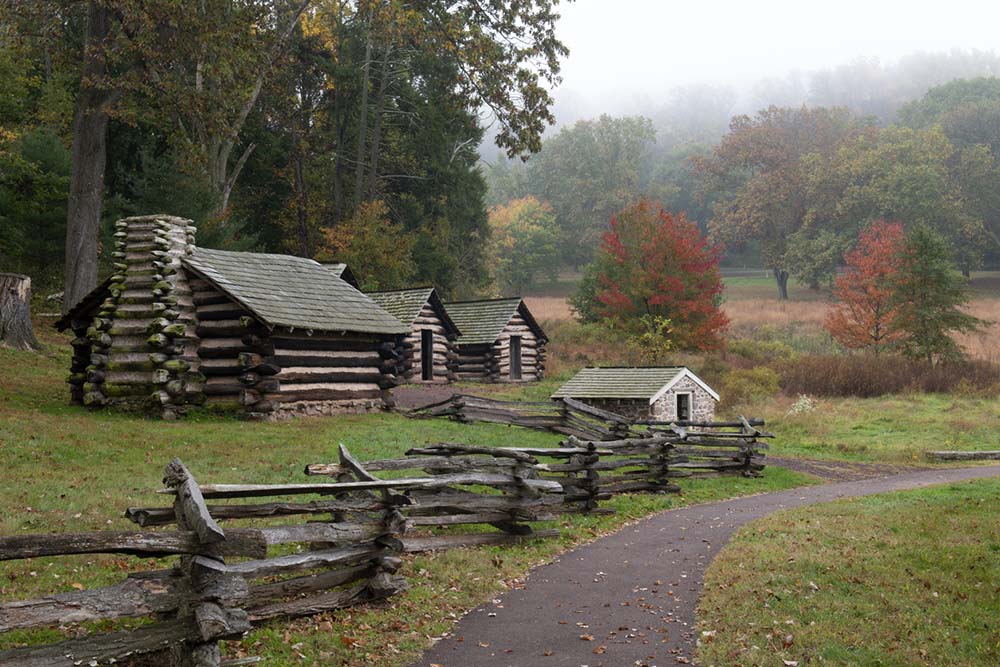 Huts at Washington Headquarter in Valley Forge National Historic Park