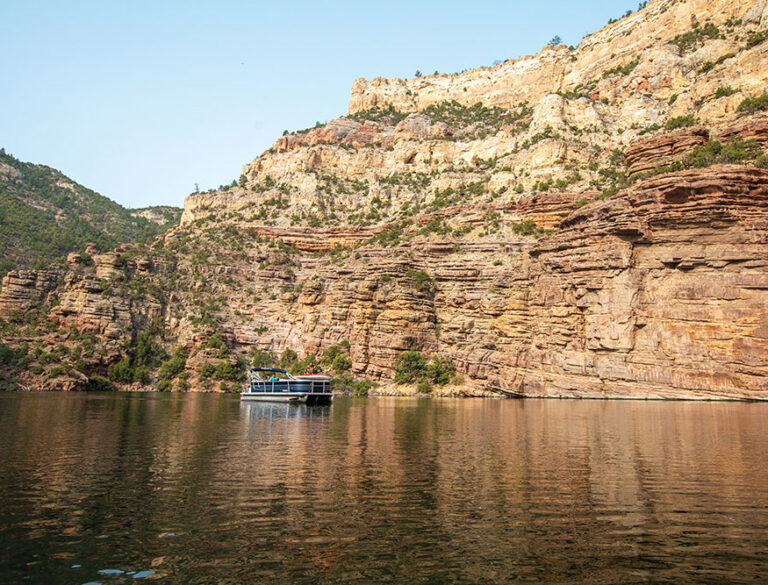 Boating in Fremont Canyon is one of the many great outdoor activities found in the Casper region.