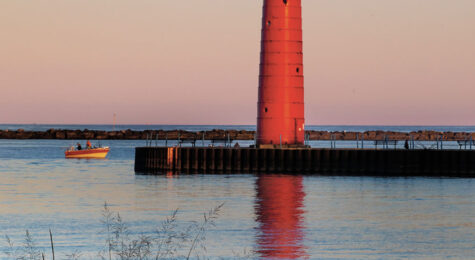 The Muskegon South Pierhead Lighthouse in Michigan