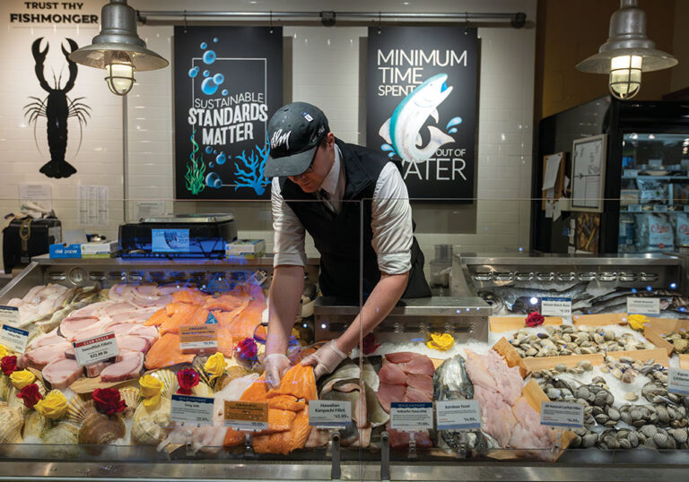 Customers can enjoy a wide selection of fresh seafood at Dorothy Lane Market.