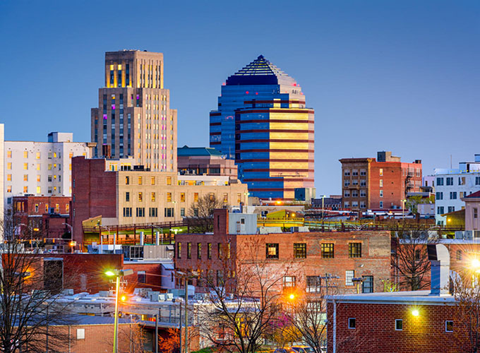 The downtown skyline of Durham, N.C. Home to a top-ranking hospital system, the prestigious Duke University, and an abundance of arts, international foods and entertainment, it’s no wonder that Durham is one of the best places to live in the U.S.