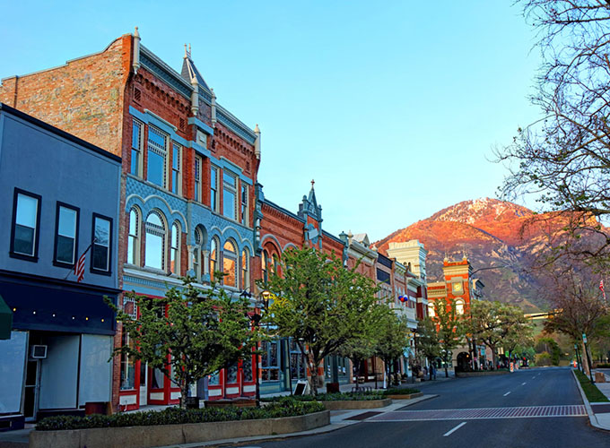 A view of downtown Provo, UT, nestled against the Wasatch Mountains. Beyond its picturesque setting (and ample skiing opportunities), Provo is becoming quite the tech powerhouse and is part of the greater Silicon Slopes area.