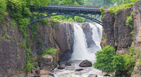 The highlight of a visit to Paterson Great Falls National Historical Park in Clifton, NJ, is a gorgeous view of the waterfall and scenic bridge crossing the gorge.