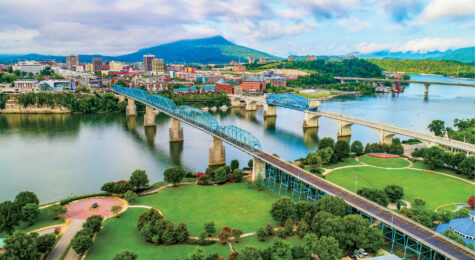 Aerial view of downtown Chattanooga, TN