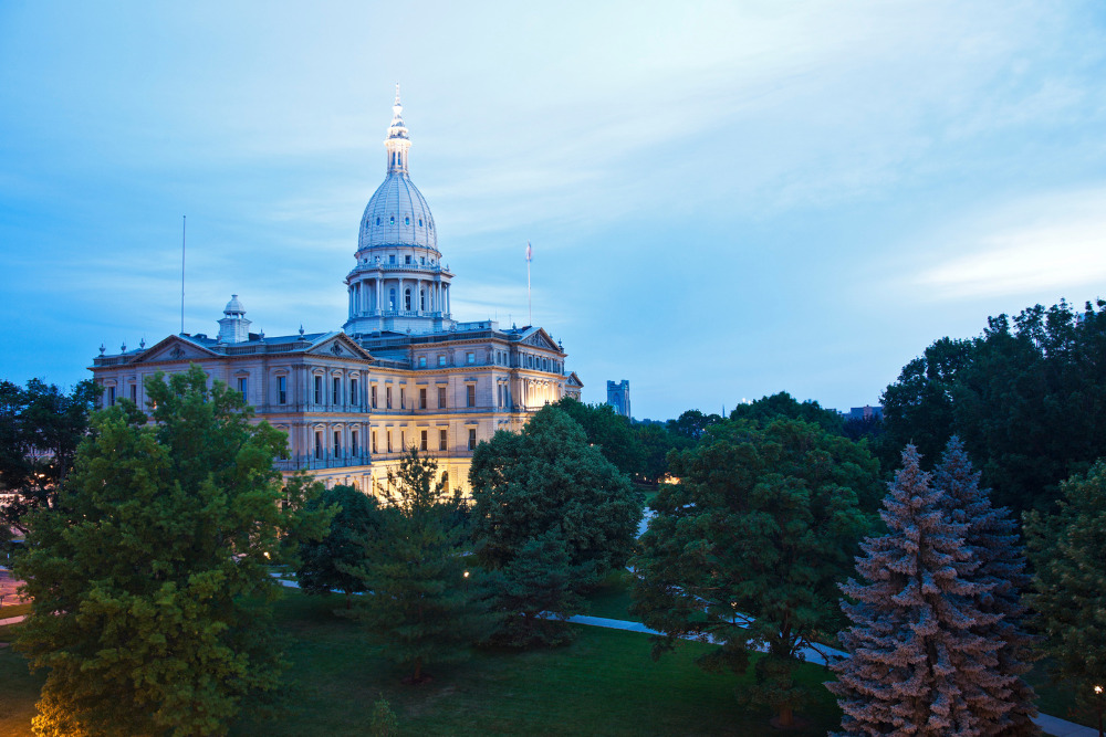 View of the State Capitol Building in Lansing, one of the best places to live in Michigan.