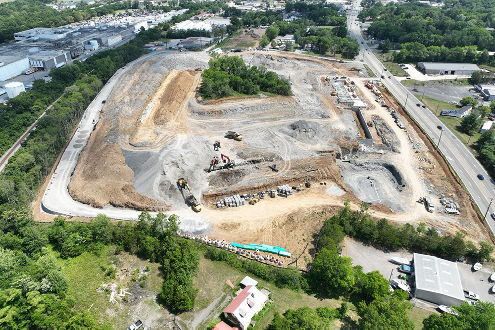 Construction site for the future Stone Bridge Lofts in Goodlettsville, TN