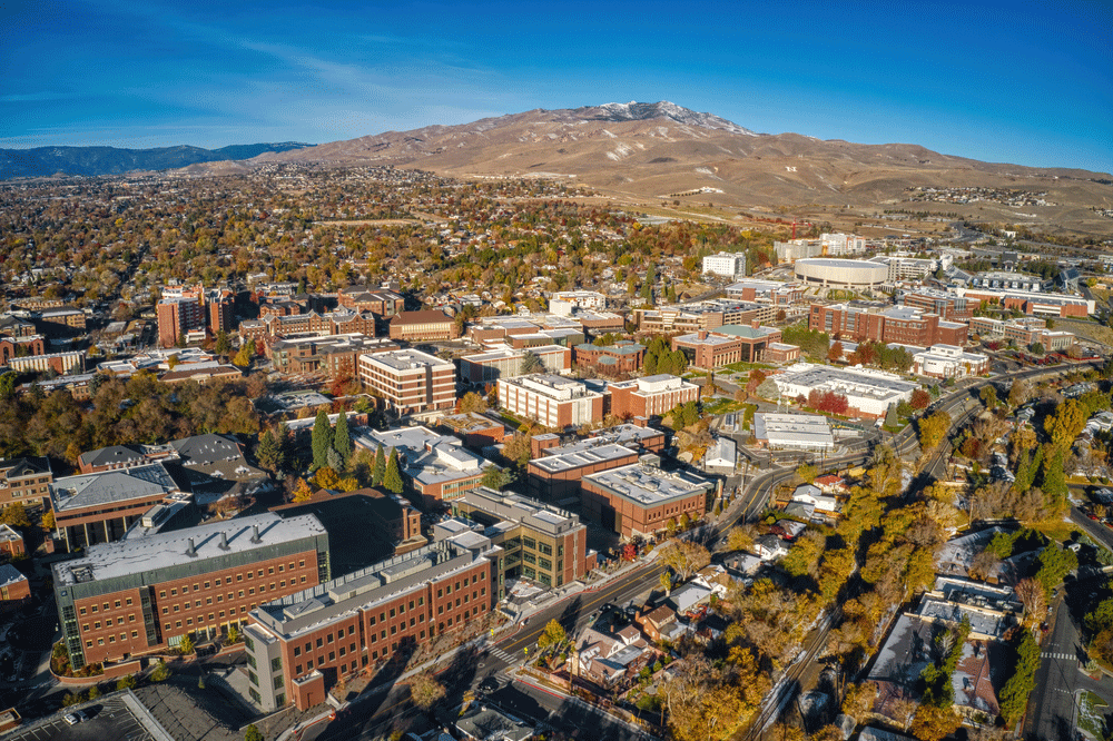 Aerial view of University of Nevada, Reno