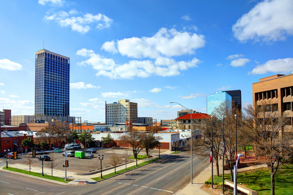 A photo of downtown Amarillo, one of the best cities in Texas.