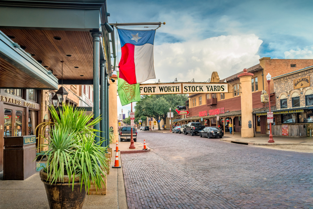 Stockyards Historic District in Fort Worth, Texas, one of the best places to live in Texas.
