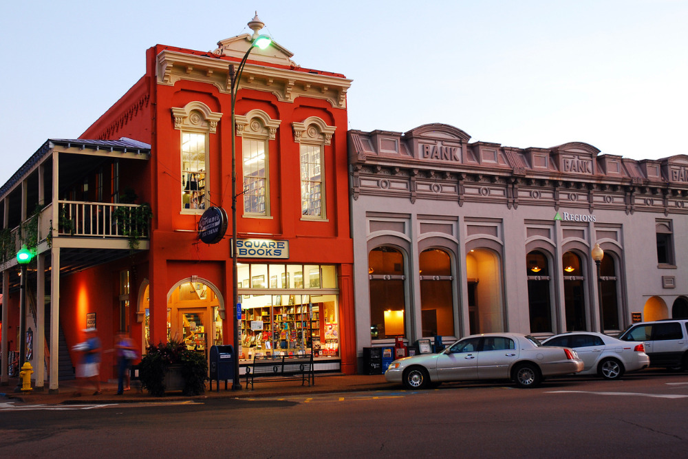 Independent bookstore Square Books has occupied a prominent spot in downtown Oxford, Mississippi, for decades.