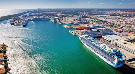 Cruise ships at Port Everglades in Fort Lauderdale, FL