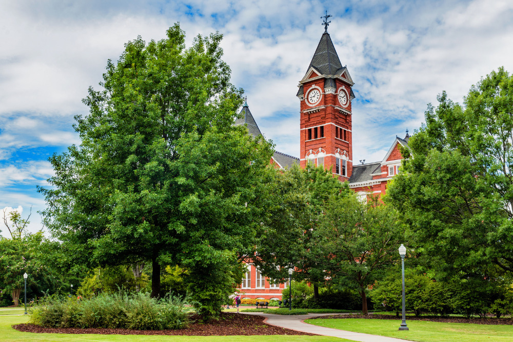 A historic building on the campus of Auburn University in Auburn, AL. Athens is a best place to live in Alabama.