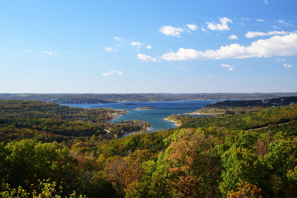 A view from a lookout point at Table Rock Lake in Branson, Missouri.