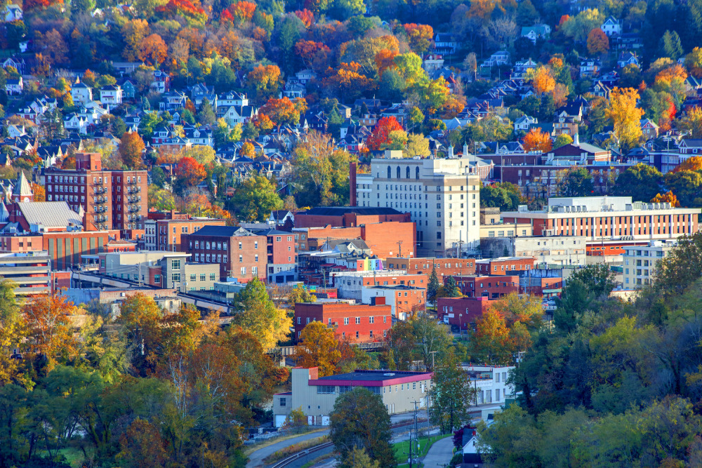 An autumn scene in Morgantown, West Virginia. Morgantown is a best city in West Virginia.