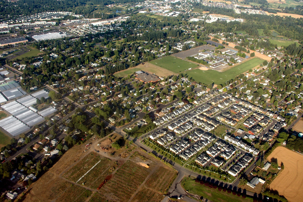 An aerial photo of Hillsboro, OR. Hillsboro is a best place to live in Oregon.