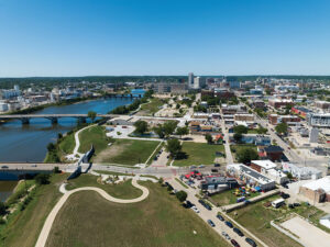 Aerial view of Cedar Rapids, IA