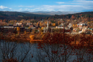 The fall landscape in Brattleboro, Vermont.