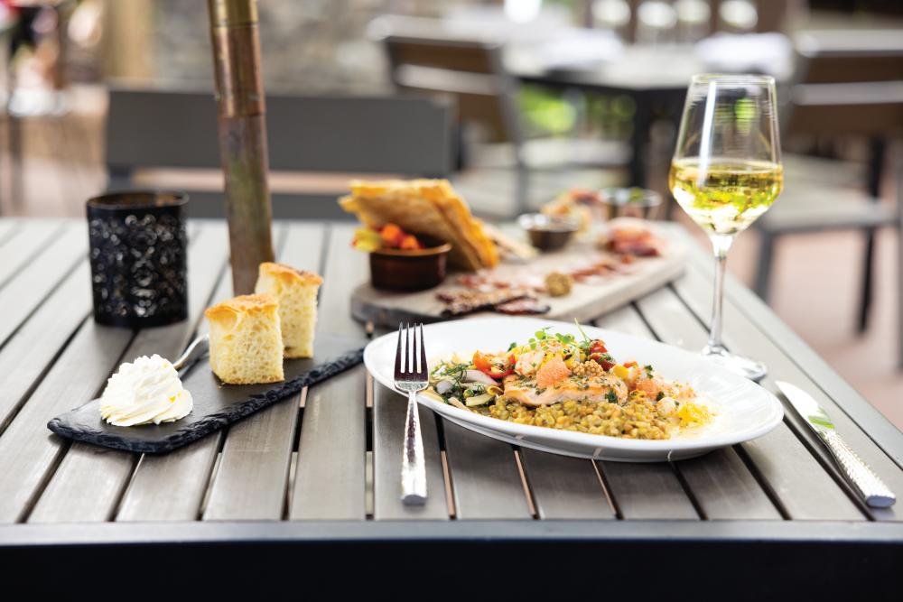 The Dancing Bear Lodge in Townsend, TN, offers gourmet cooking in a rustic setting.