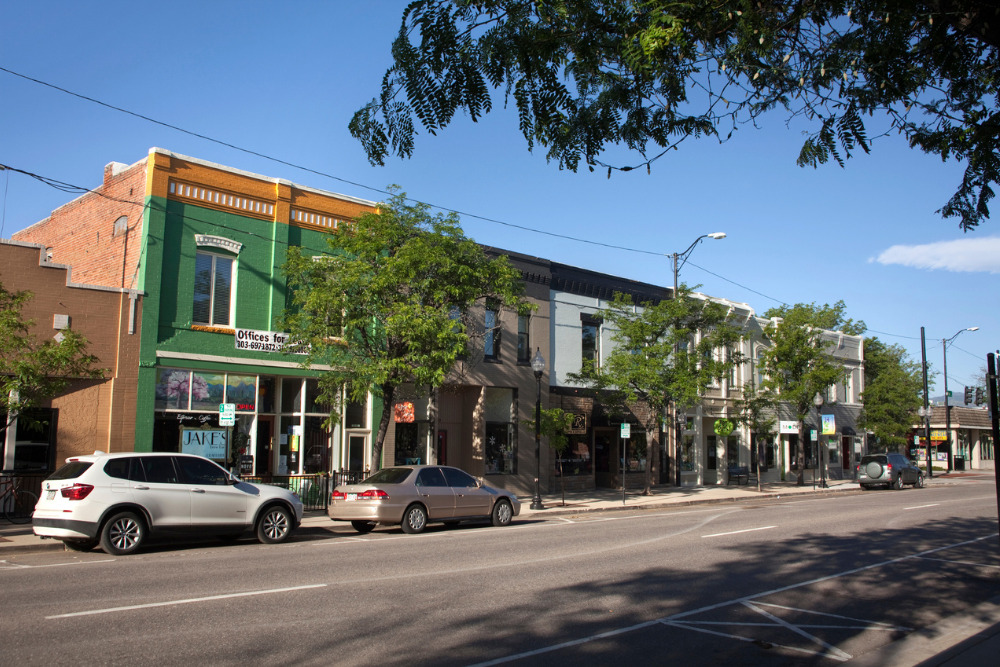 The colorful downtown of Littleton, Colorado, makes it one of the best places to live in Colorado.