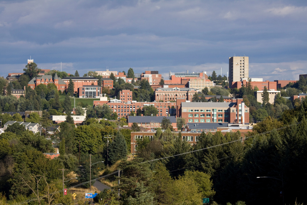 The campus of Washington State University in Pullman, WA. Pullman is one of the best places to live in Washington.