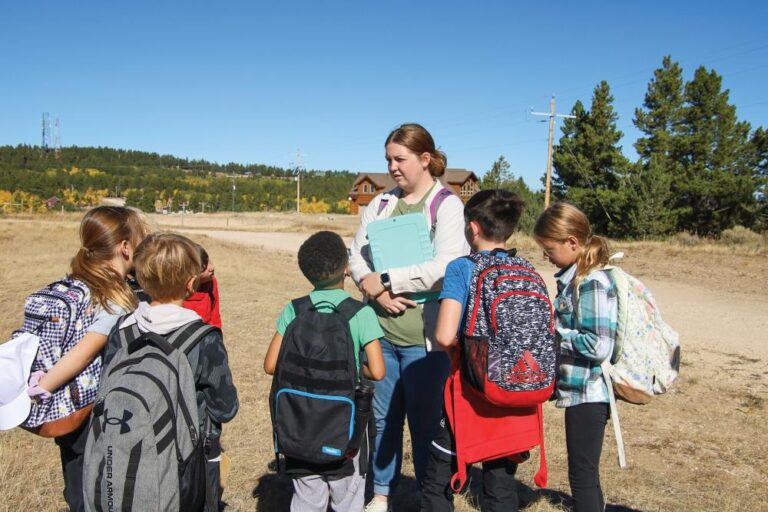 Students outside on Casper Mountain