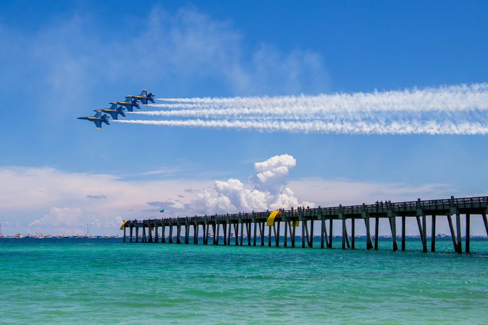 Blue Angels flying over Pensacola.