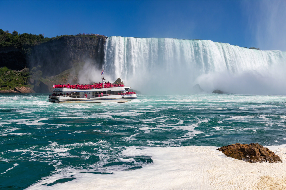 Niagara Falls, shown here, is just a 20-minute drive from Cheektowaga, NY, a suburb of Buffalo. Cheektowaga is a great city to live in New York.